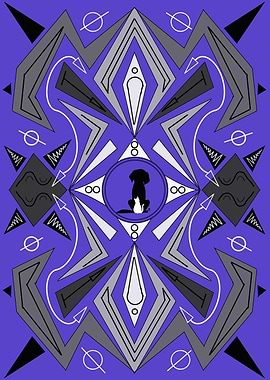 Dog and Cat with abstract design