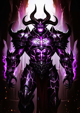 Demonic Warrior with Purple Energy