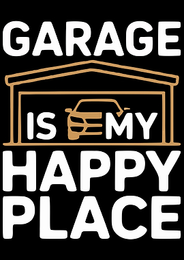 Garage is My Happy Place Car Art