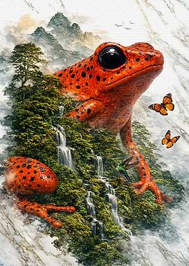 Red Frog Waterfall Swamp Sprite