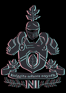 Knight Emblem with Leaf and Banner