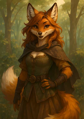 Fox Warrior Girl in Forest