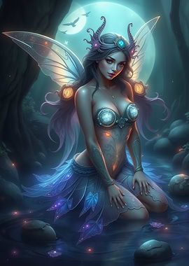 Enchanting Fairy in Moonlit Forest