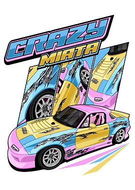 Mazda Miata Drift Build JDM Racing Wall Art