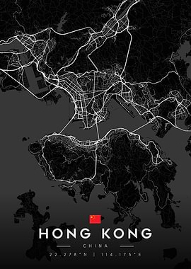 Hong Kong Map Art