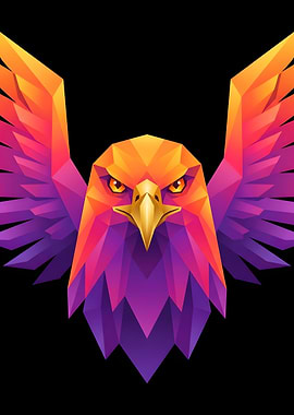Geometric Eagle Head with Wings