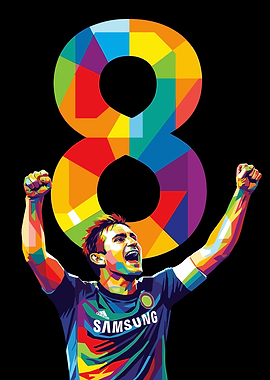 Frank Lampard Celebrates with Number 8