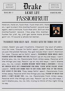 Drake Passionfruit Lyrics