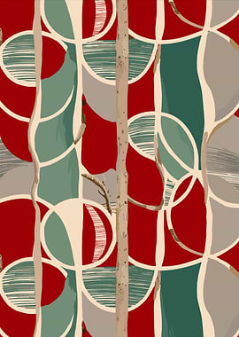 Abstract Geometric Pattern with Natural Elements