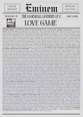 Eminem Love Game Lyrics Report