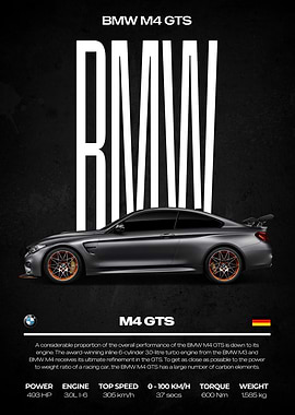 BMW M4 GTS Poster