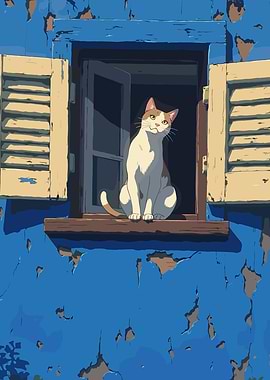 Cat Sitting in a Window