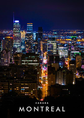 Montreal Cityscape at Night
