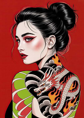 Woman with Dragon Tattoo