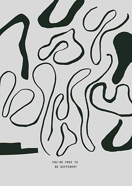 Abstract Organic Shapes with Text