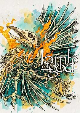 Lamb of God Skeleton Bird Art