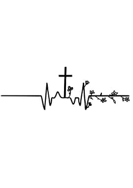 Christian Heartbeat with Flowers
