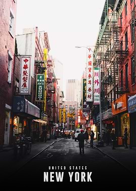New York City Chinatown Street Scene