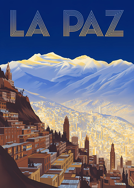 La Paz Cityscape with Mountains