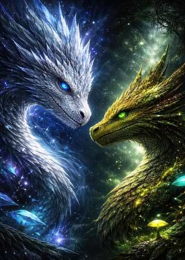 Two Dragons Facing Each Other