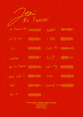 Logic – No Pressure | Minimalist Hip-Hop Tracklist Waveform Poster