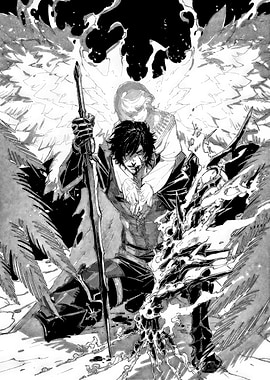 Angel Embracing a Knight with Sword