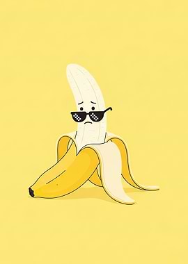 Funny Banana Wearing Sunglasses