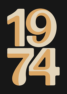 1974 Retro Birthday Text Art