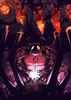 Sad Knight Holding a White Flower