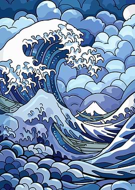 Great Wave with Mount Fuji