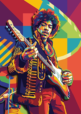 Jimi Hendrix Pop Art Portrait