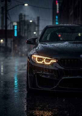 BMW M4 F82 in Night Rain