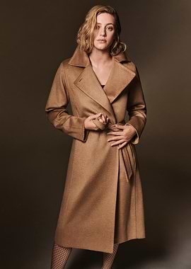 lili reinhart in Camel Coat