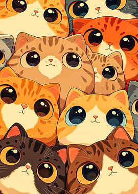 Adorable Cartoon Cats