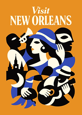 Visit New Orleans Vintage Poster