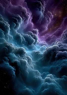 Cosmic Nebula with Stars