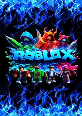 Roblox Characters with Blue Flames
