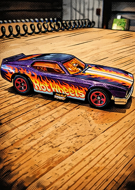 Hot Wheels car with flames