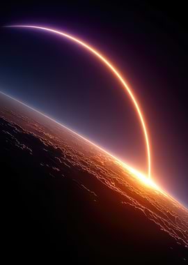 Orbital Sunrise Over Earth