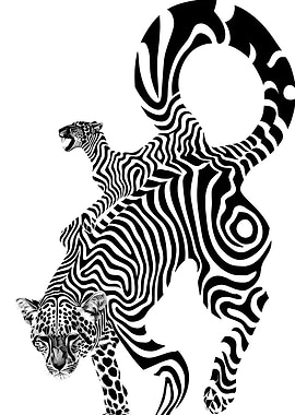 Leopard and Zebra Fusion Art