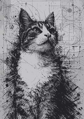 Abstract Cat Portrait