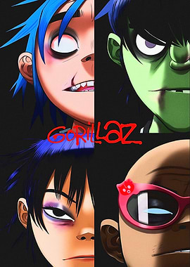 Gorillaz Band Members Collage