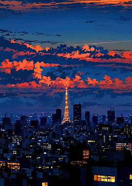Tokyo Tower at Sunset