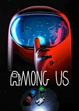Among Us Poster with Red Crewmate