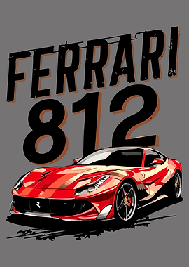 Ferrari 812 Superfast Car Illustration
