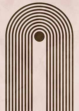 Mid-Century Modern Abstract Rainbow Arch