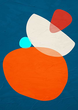 Abstract Shapes on Blue Background