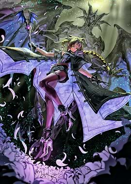 Fantasy Woman with Dragon Staff