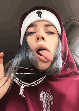 Billie Eilish with Tongue Out