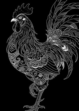 Ornate Rooster Illustration